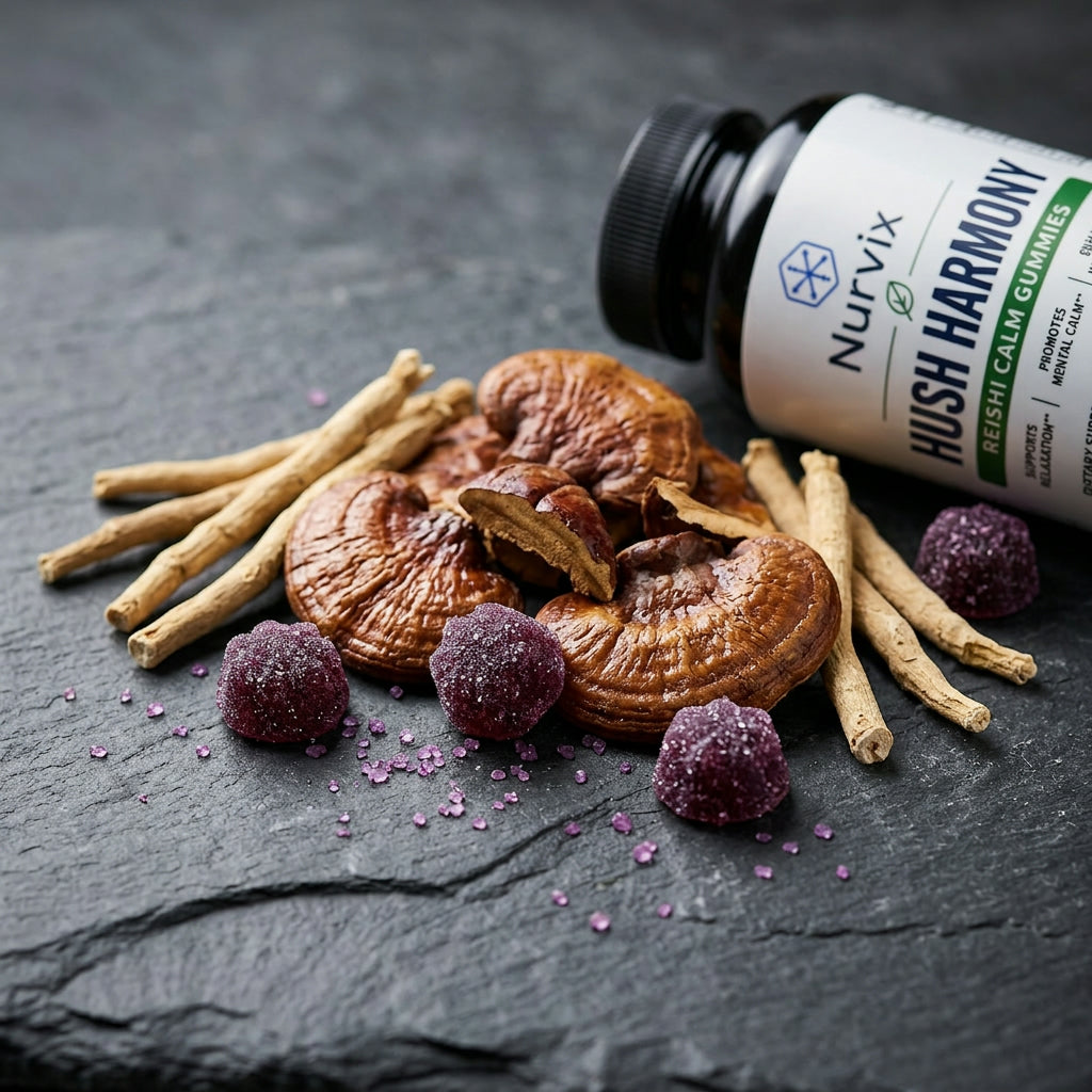Nurvix® Hush Harmony Reishi Gummies for Daily Calm Support