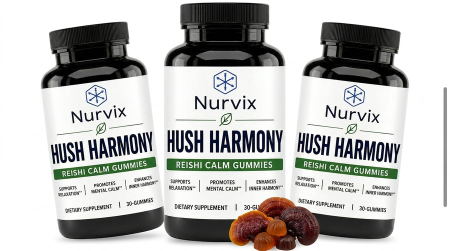 Nurvix® Hush Harmony Reishi Gummies for Daily Calm Support
